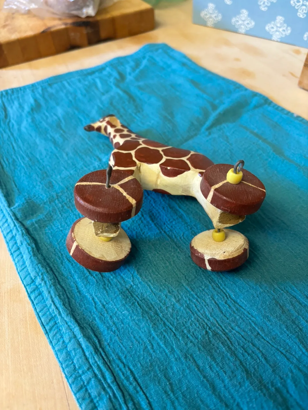 Vintage Wooden Giraffe Pull Toy image indicator(3)
