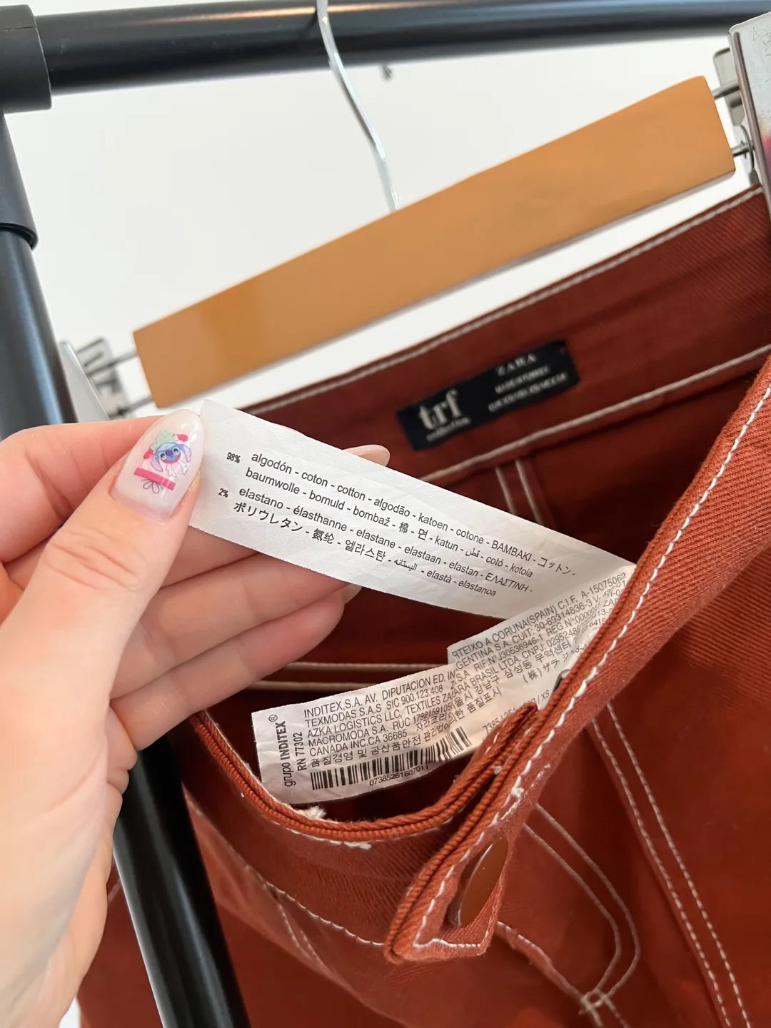 Zara TRF Collection Burnt Orange Mini Denim Skirt w/2 pockets image indicator(3)