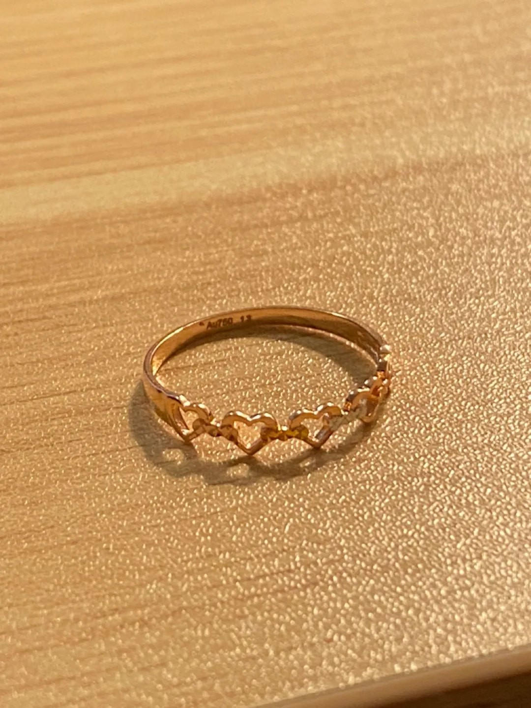 18k Rose Gold Heart Ring - Size 6 image indicator(2)