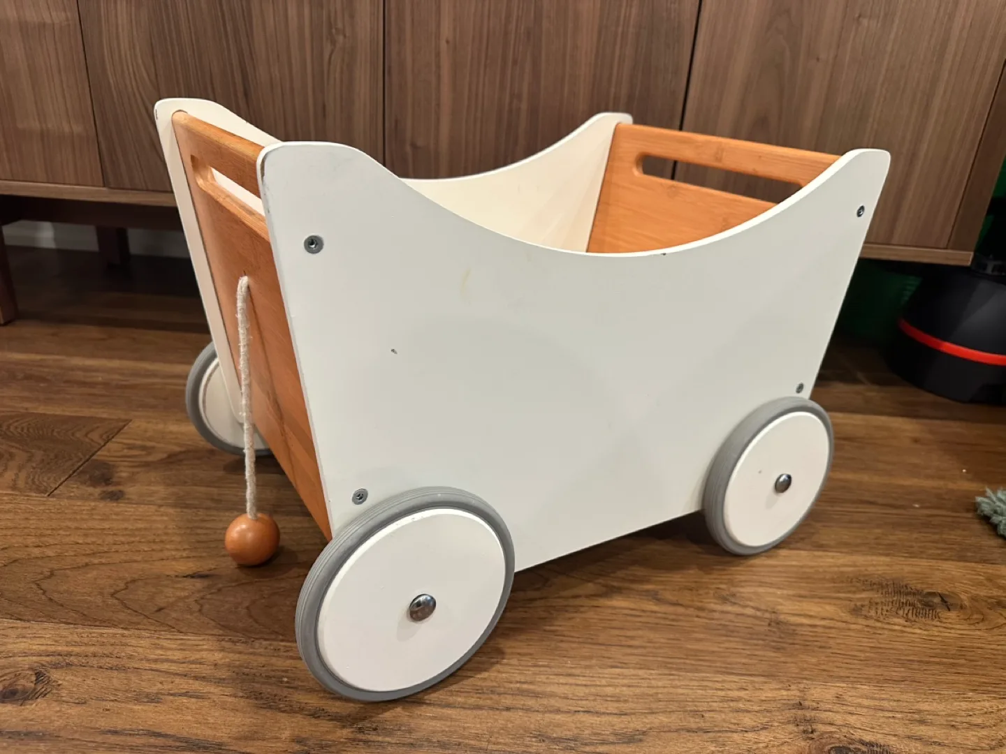 Wood baby wagon and push walker thumbnail
