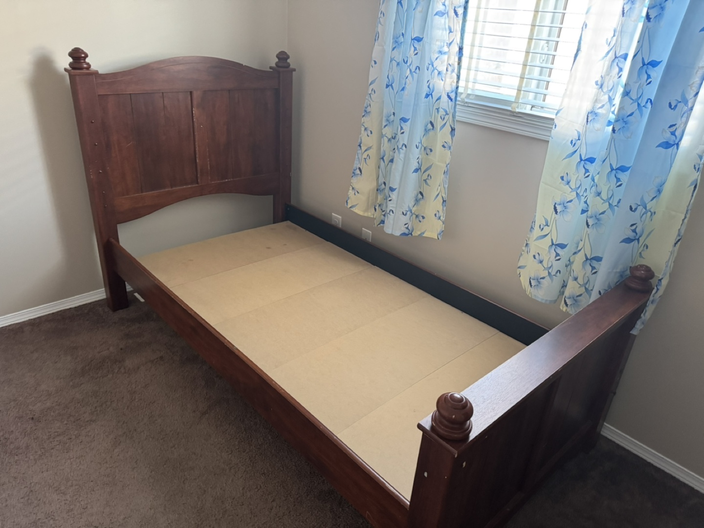 Twin-size wooden bed frame
