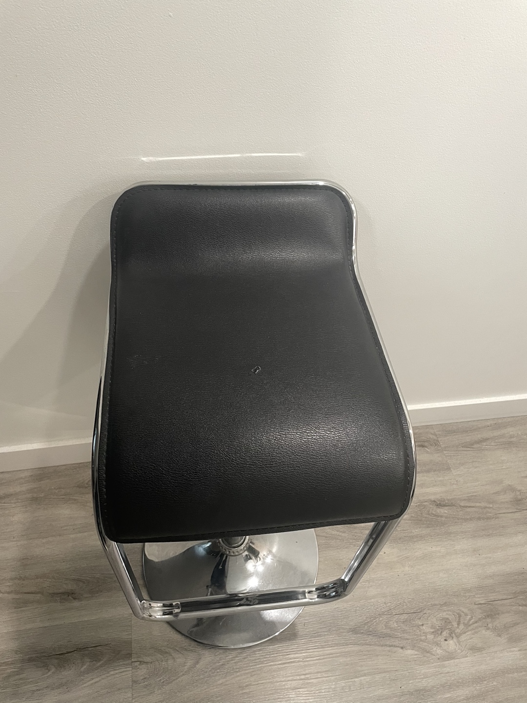 Black Leather Bar Stool X 2 - photo 2
