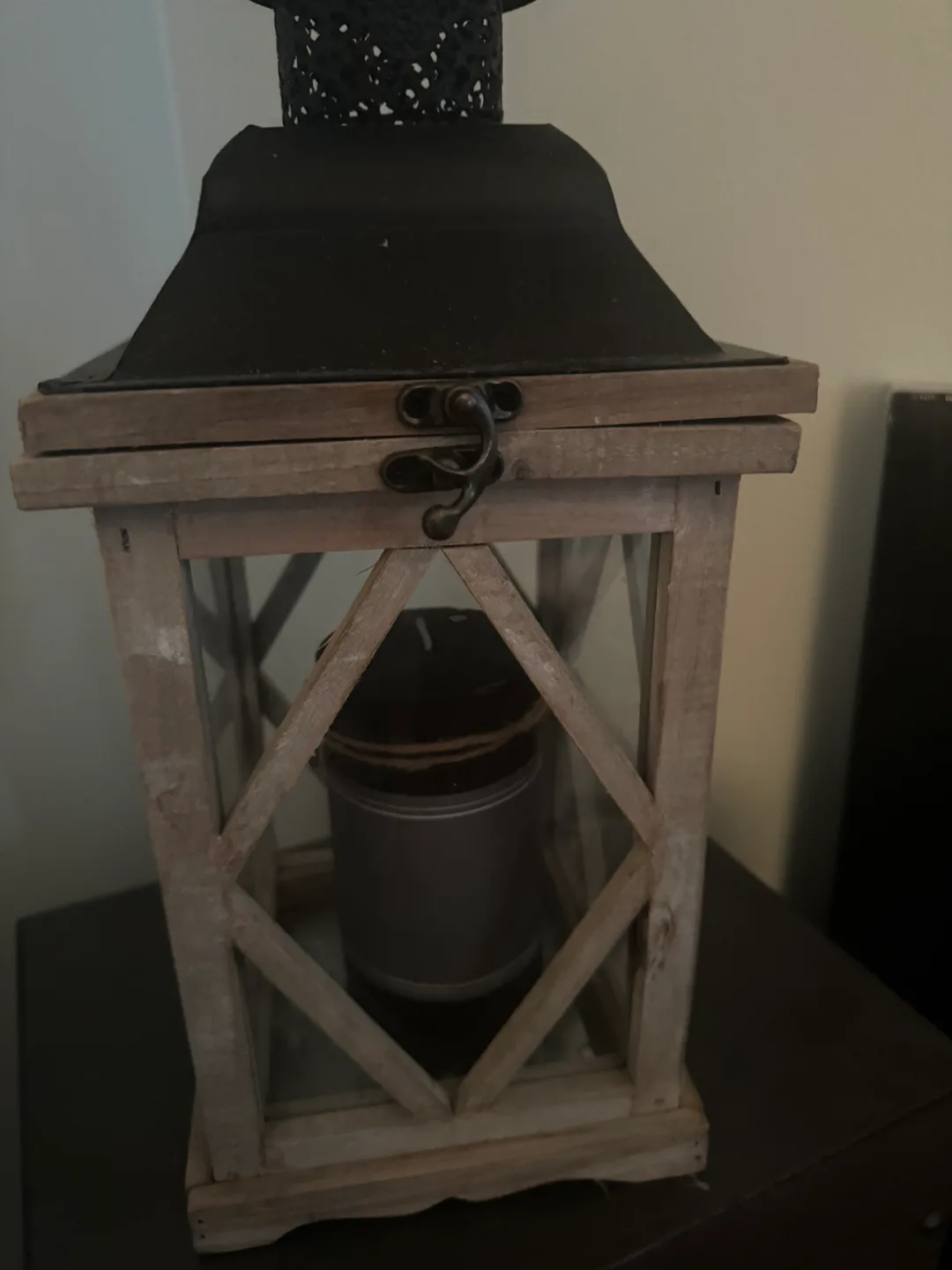 Wooden Lantern with Candle thumbnail