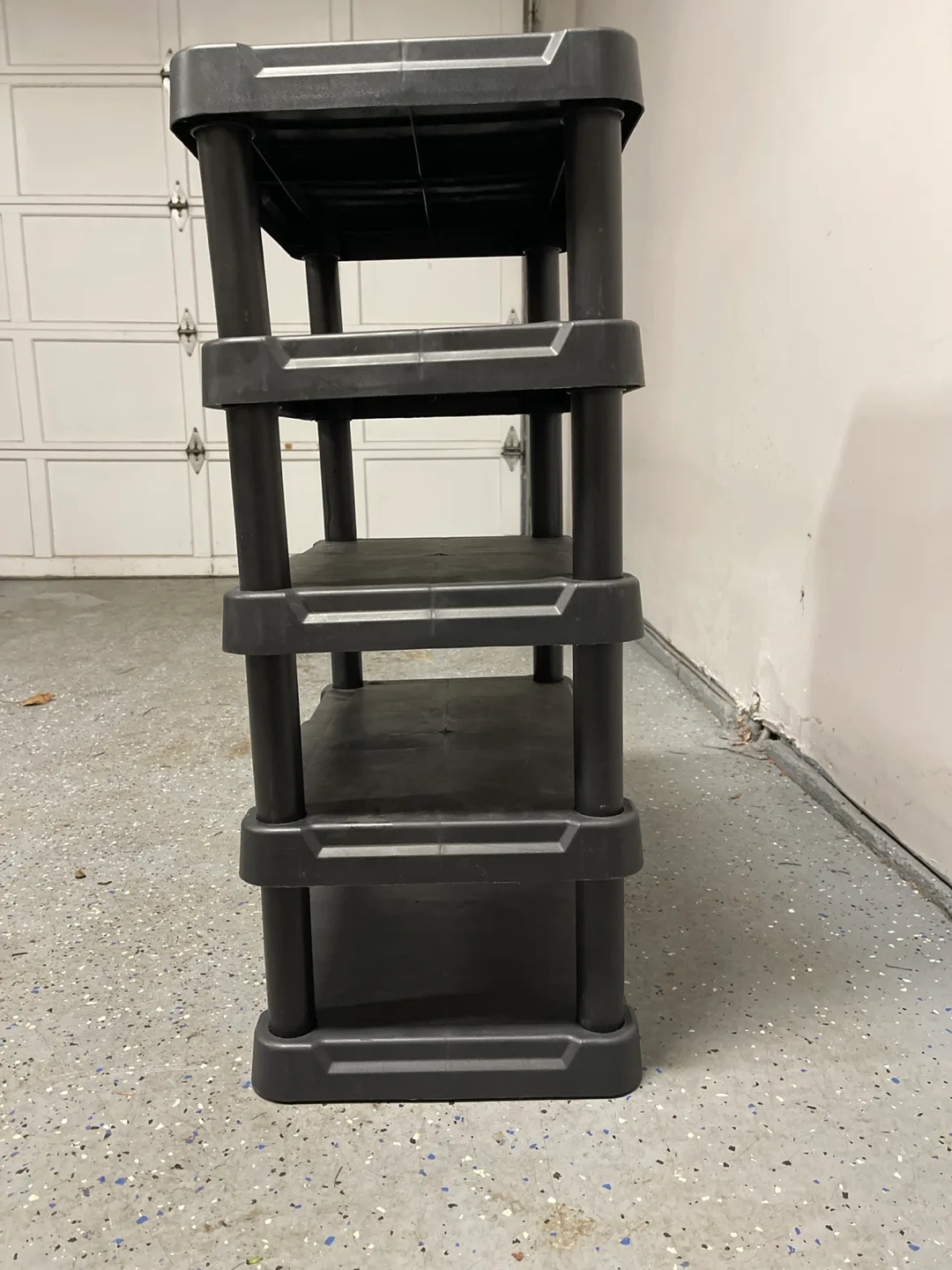 Black Plastic 4-Tier Shelving Unit image indicator(2)