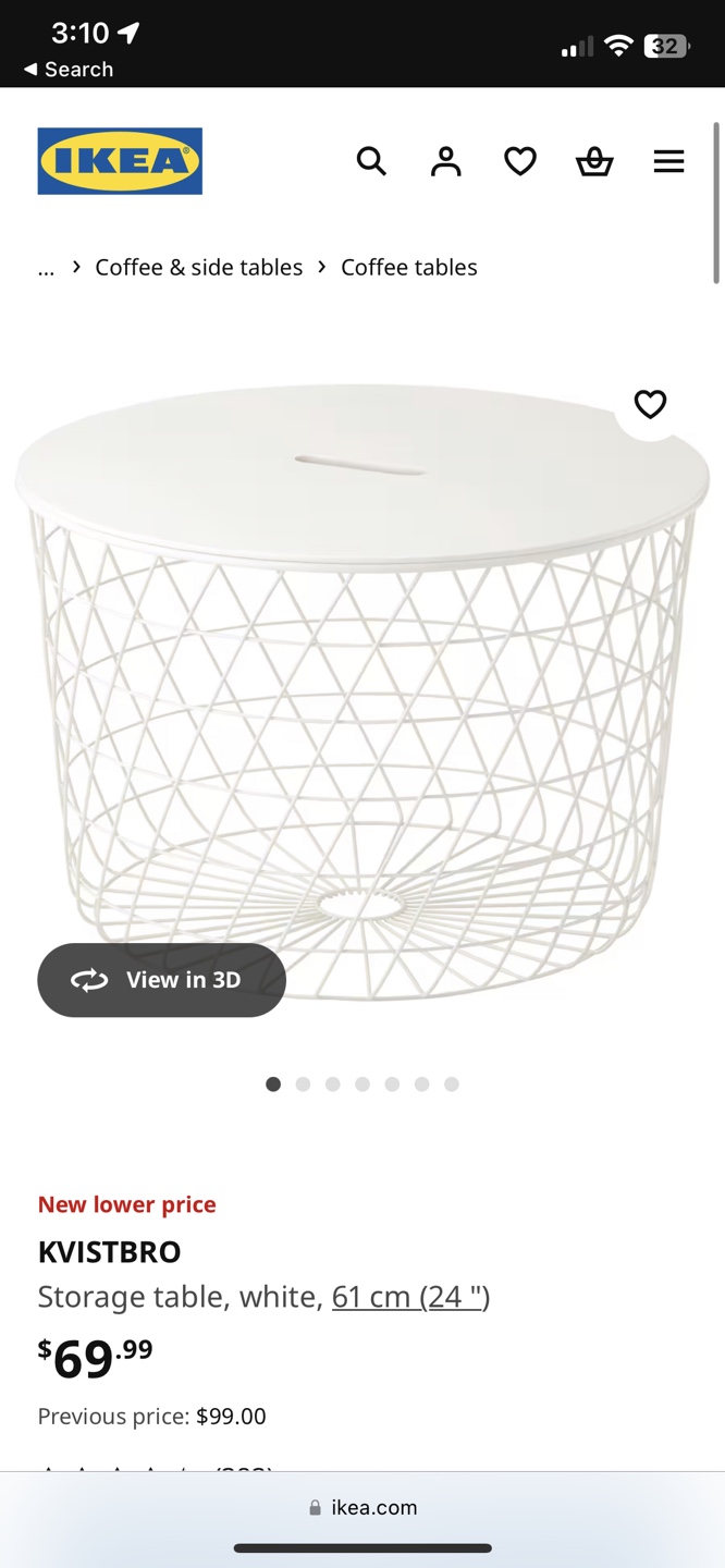 IKEA KVISTBRO White Storage Table - photo 2