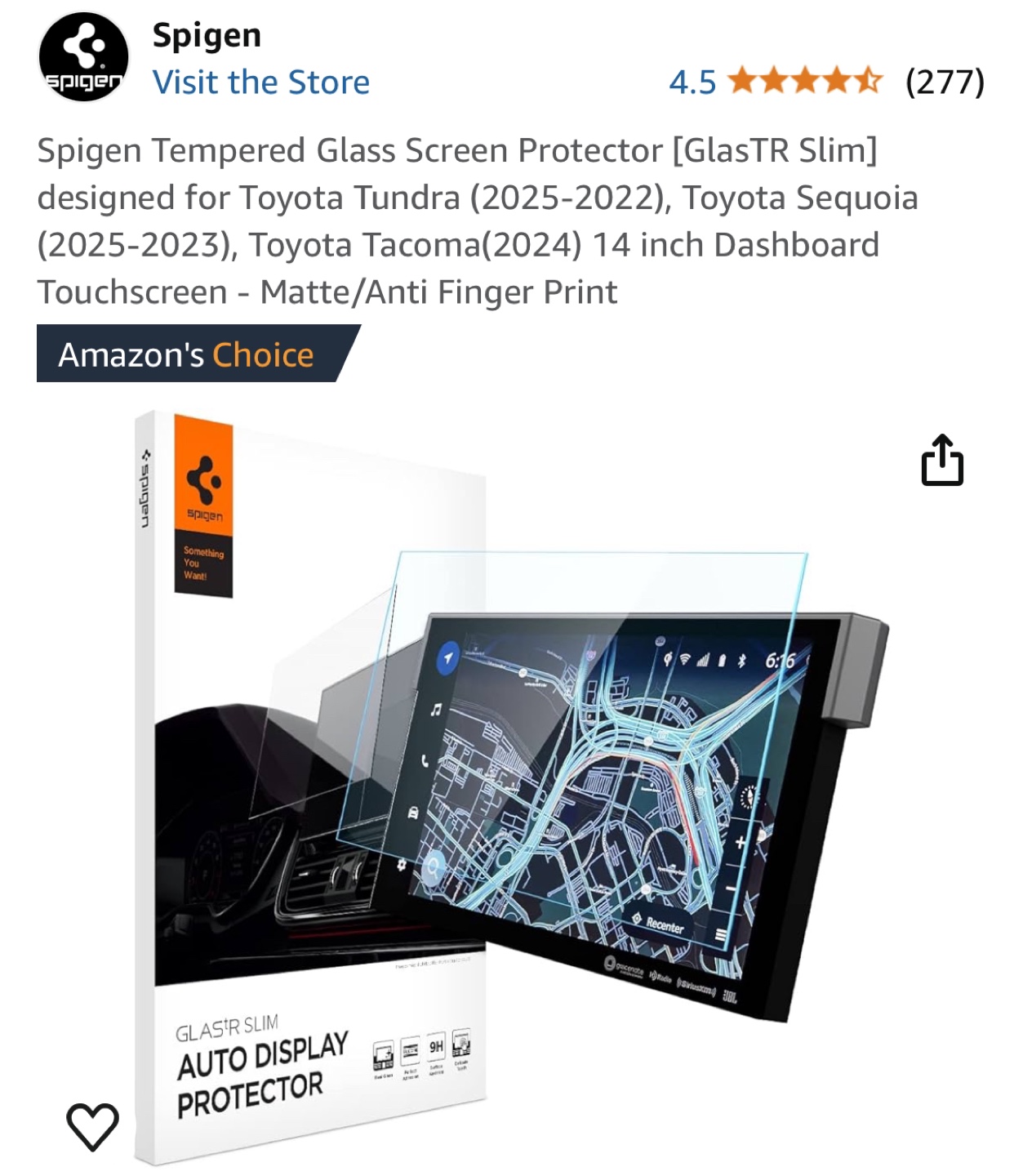 Tempered Glass screen Protector 14 inch Toyota