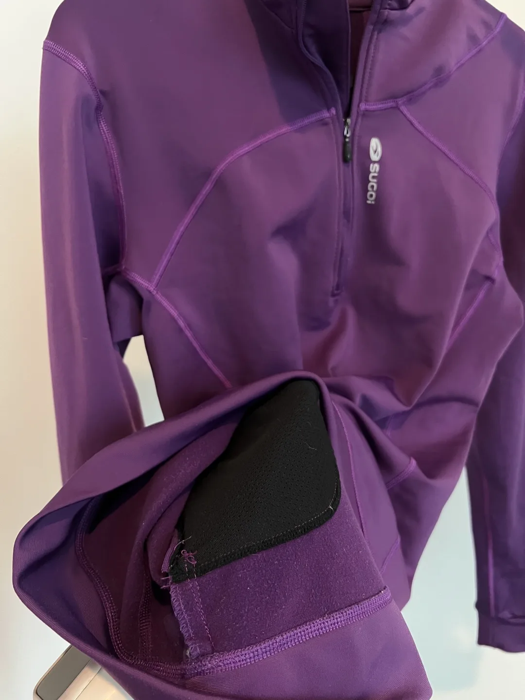 Sugoi Purple 1/4 Zip up workout Thermal Lined Pullover image indicator(6)