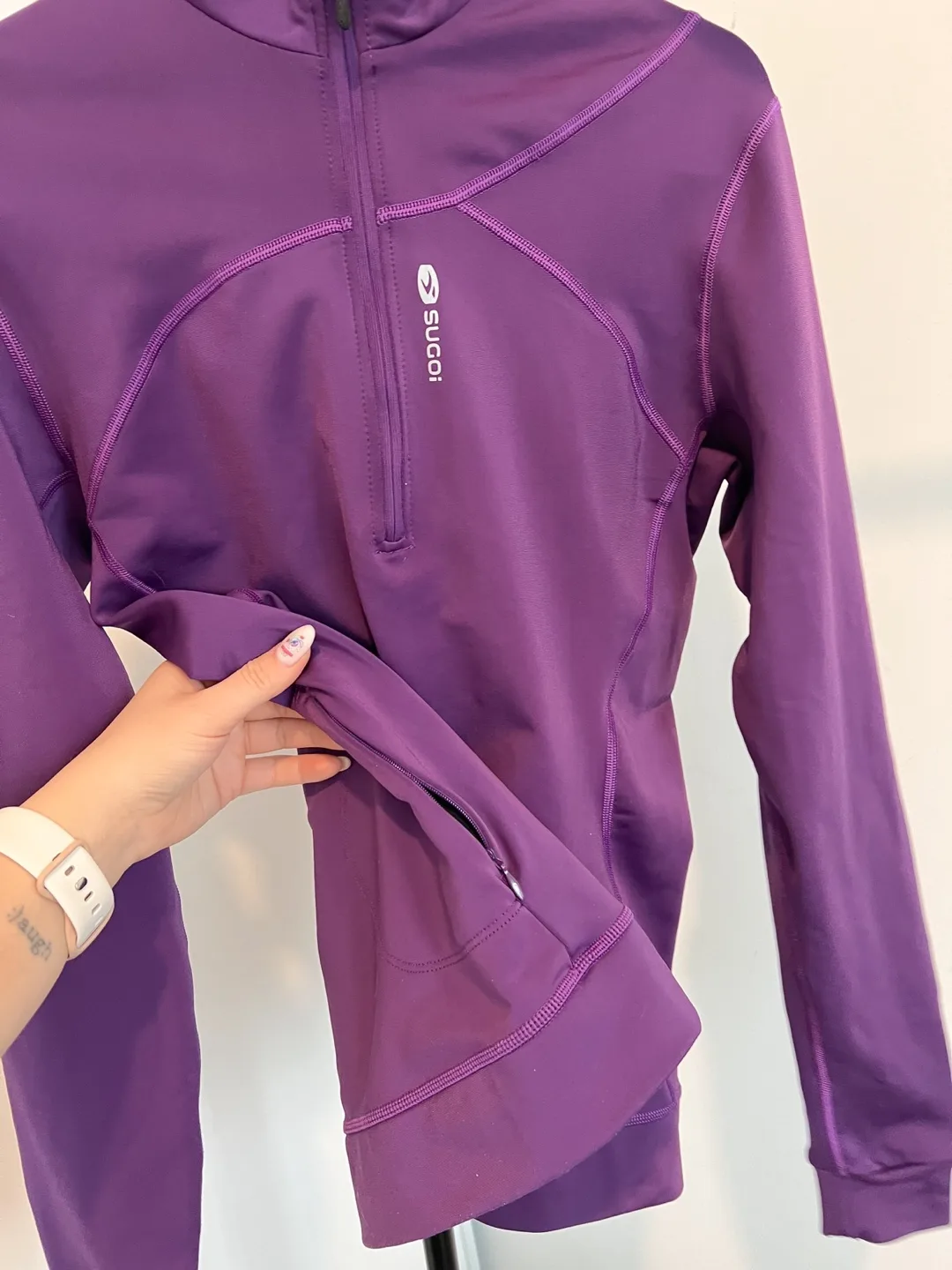 Sugoi Purple 1/4 Zip up workout Thermal Lined Pullover image indicator(9)