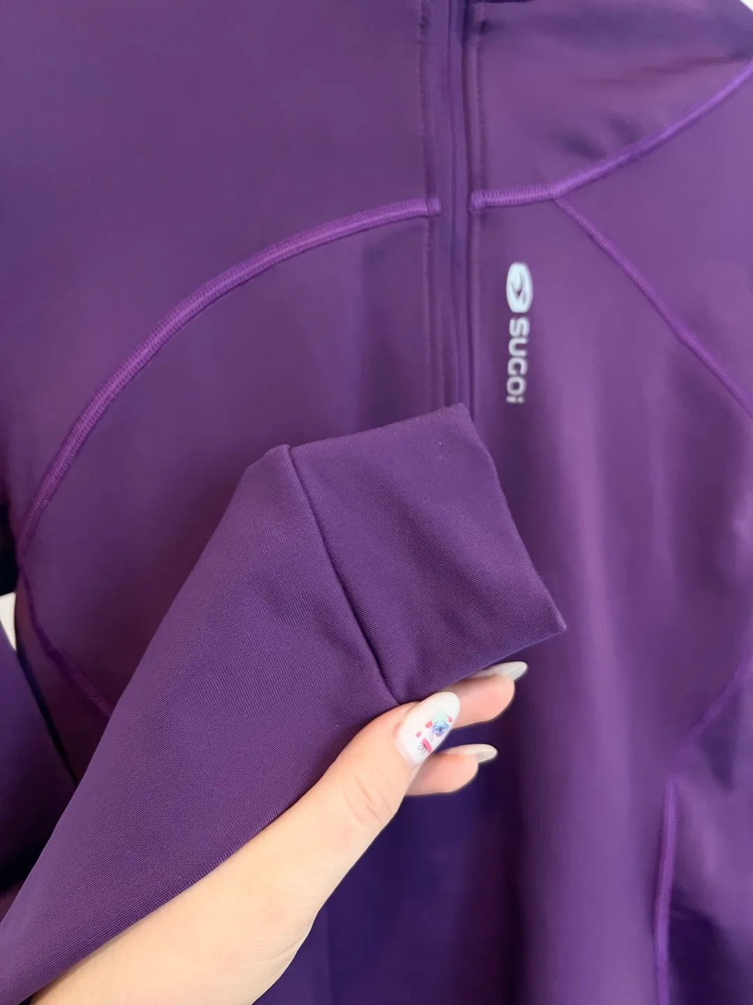 Sugoi Purple 1/4 Zip up workout Thermal Lined Pullover image indicator(8)