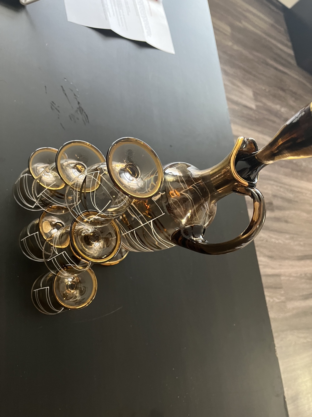 Vintage Glass Decanter Set with Six Glasses - photo 4