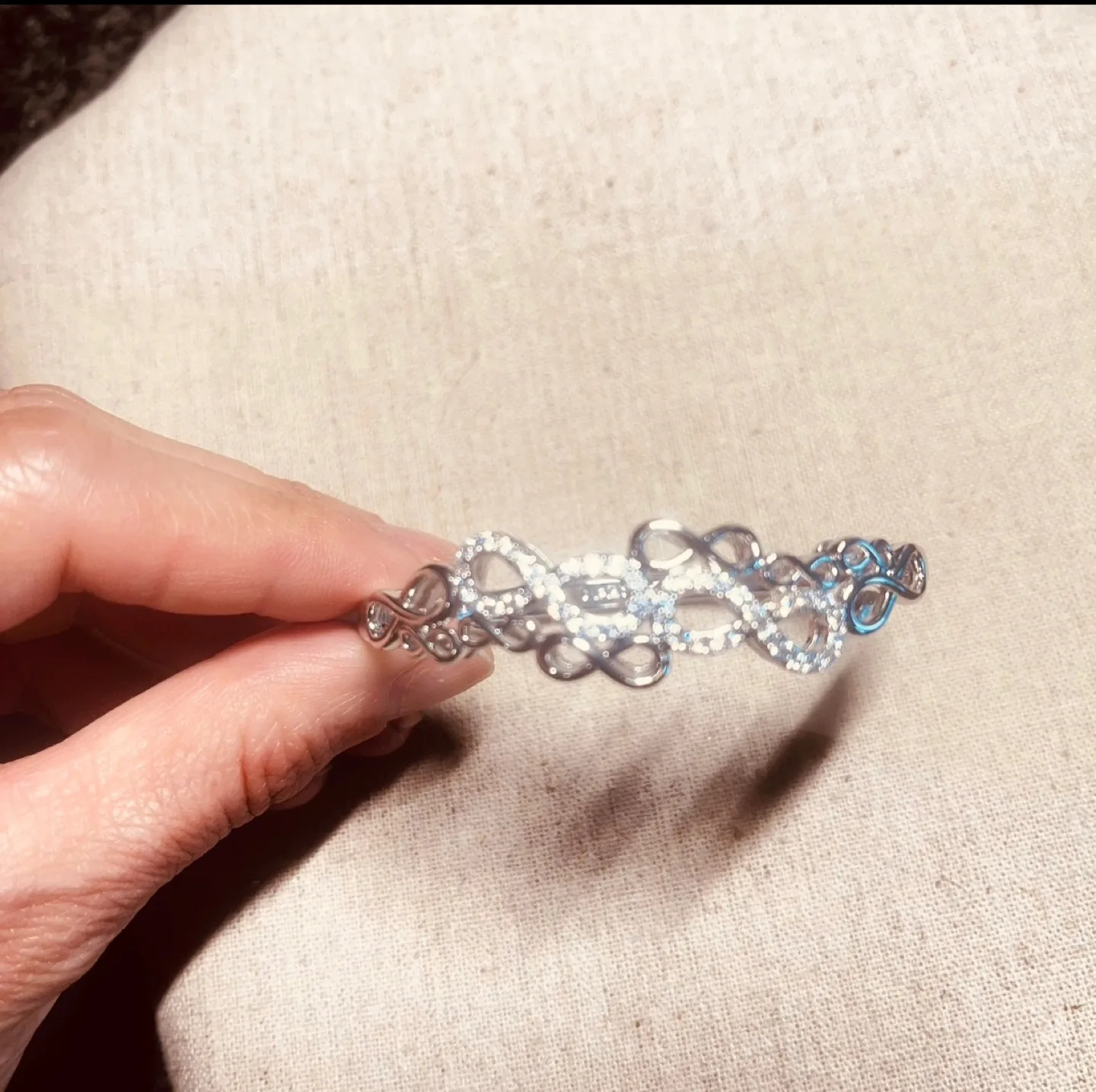 Elegant Silver CZ Infinity Bracelet image indicator(7)