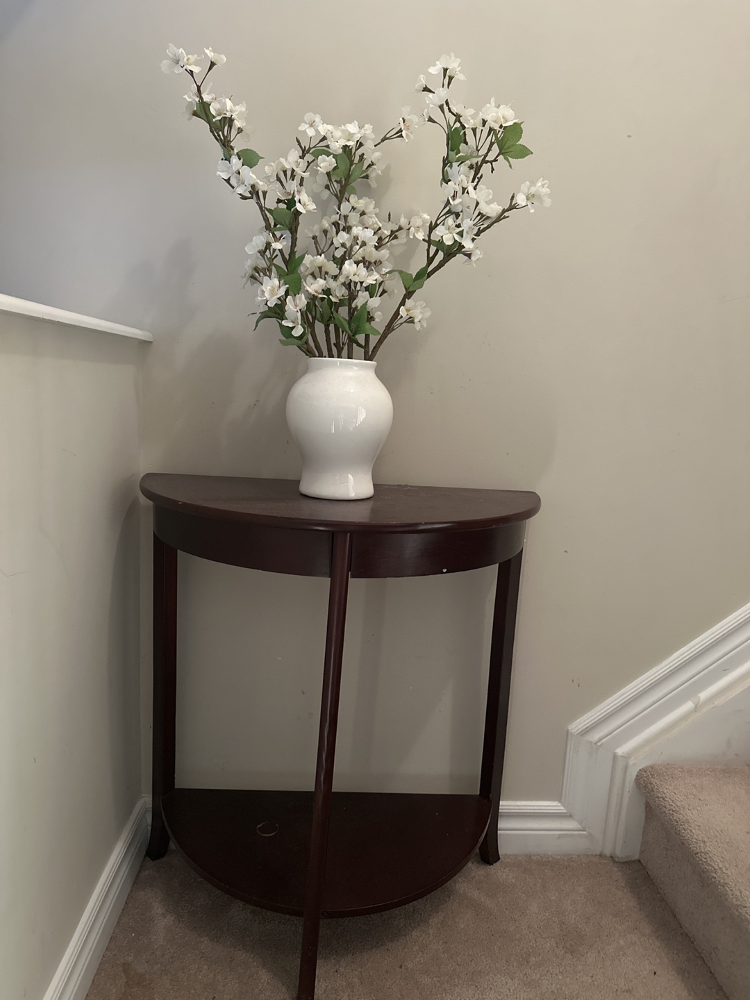 Dark brown half-moon console table - photo 2