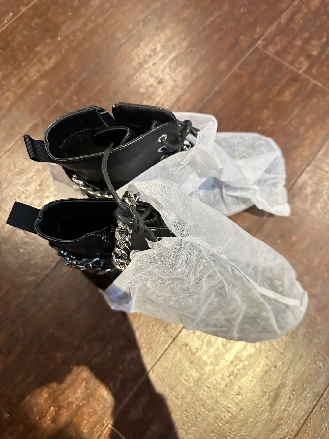 Black Chunky Chain Detail Boots image indicator(7)