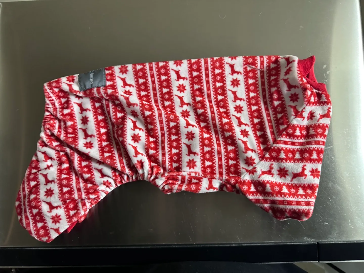 Red and White Fair Isle Dog Pajamas image indicator(2)