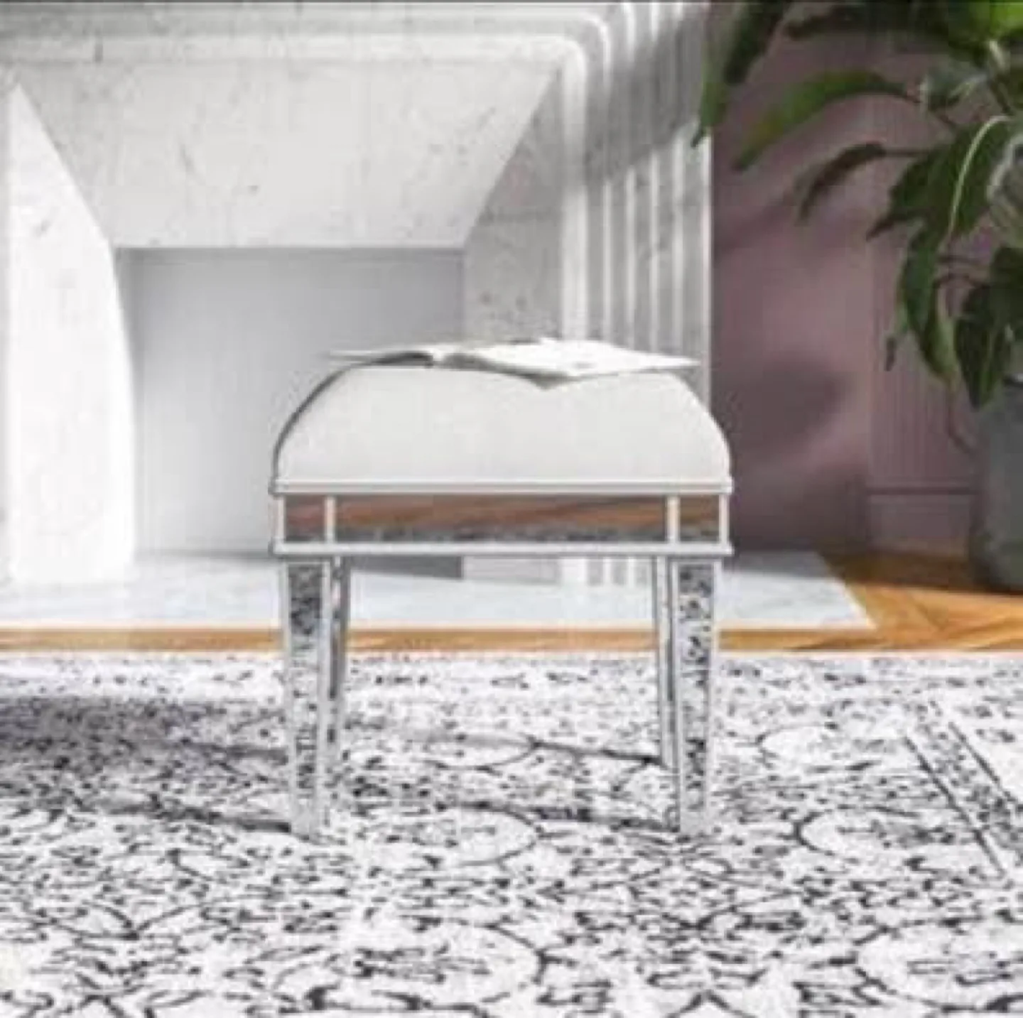 Elegant Mirrored Vanity Set with Swan Faucet image indicator(4)