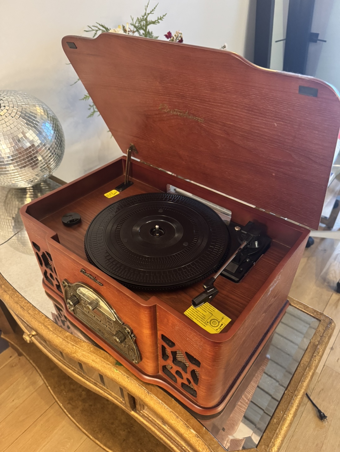 Vinyl Record Player Electrohome Turntable w/ Radio, CD, Speakers - photo 5