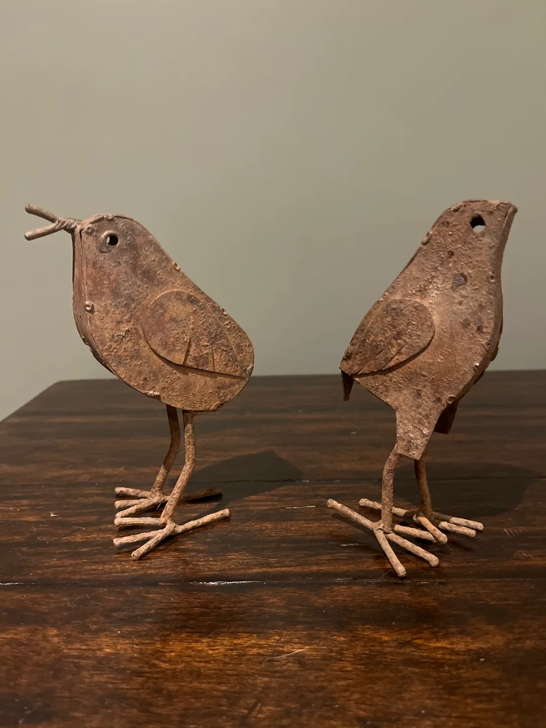 Pair of Rustic Metal Bird Figurines image indicator(4)
