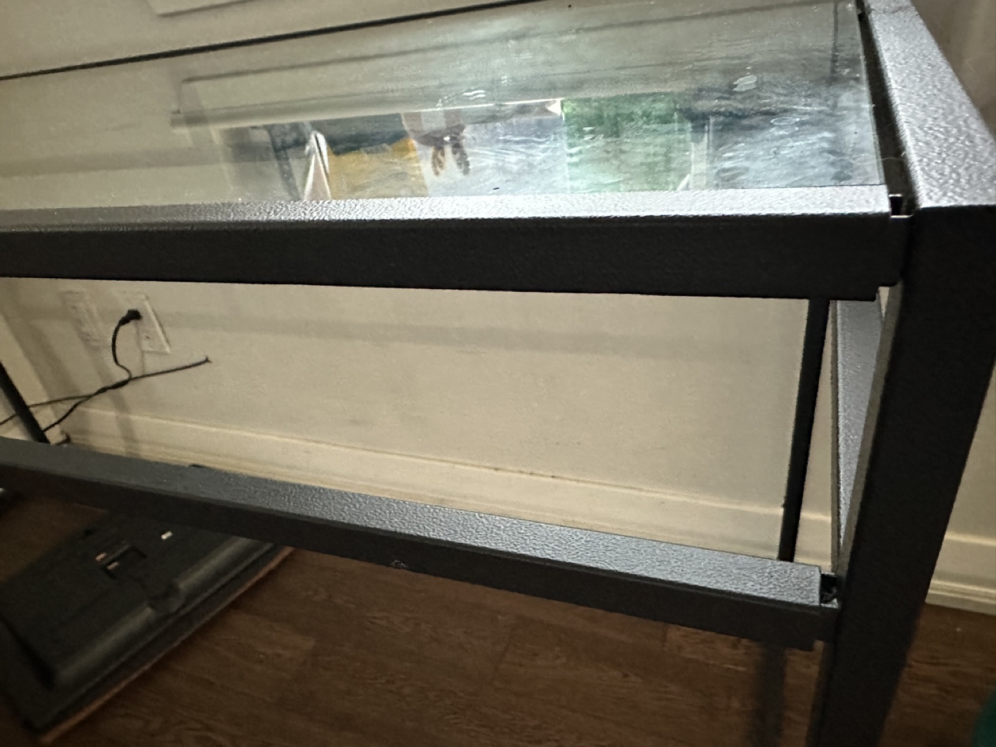 Glass Top Desk - Black Metal Frame - photo 2
