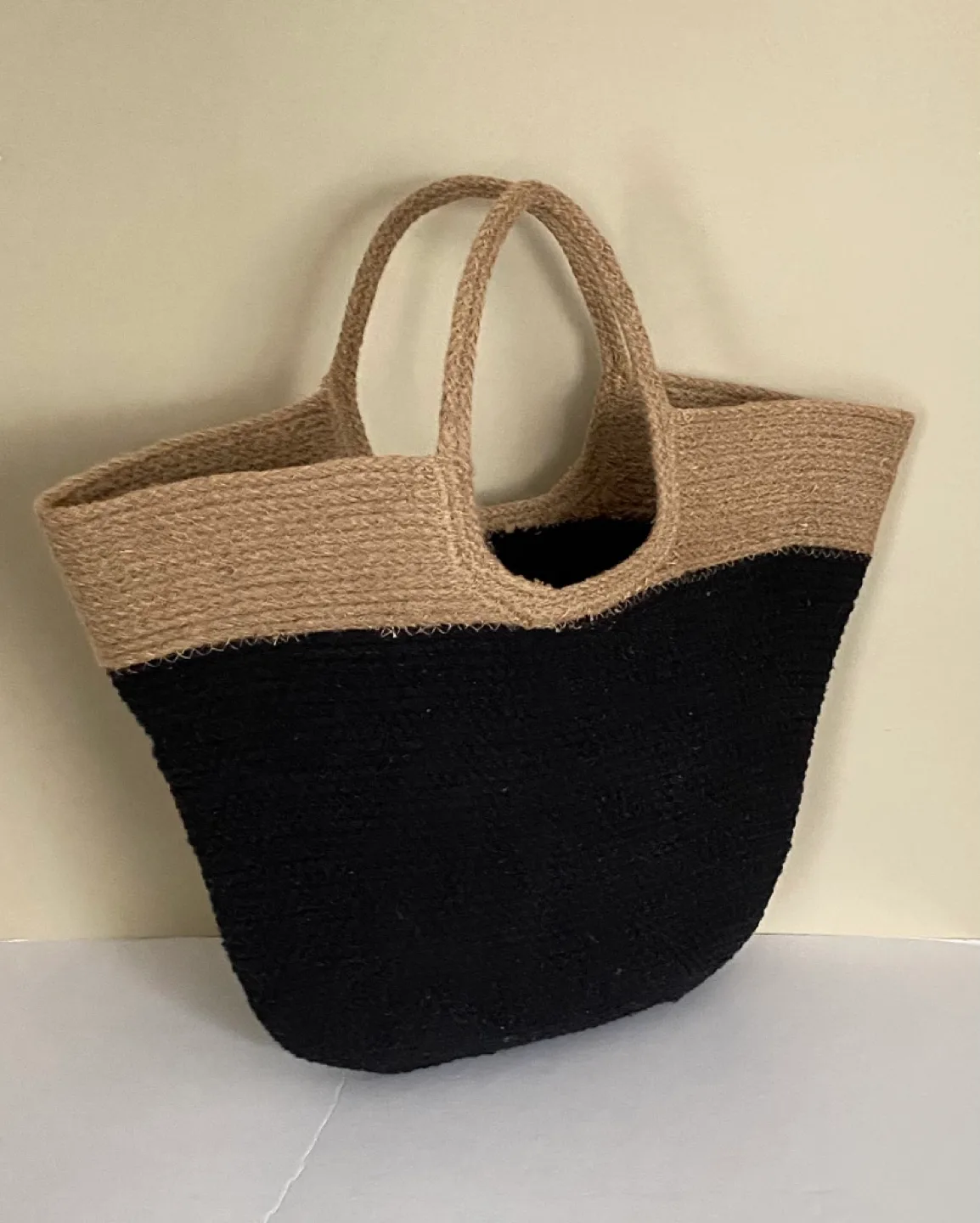 United Colors of Benetton Black and Tan Tote Bag image indicator(2)