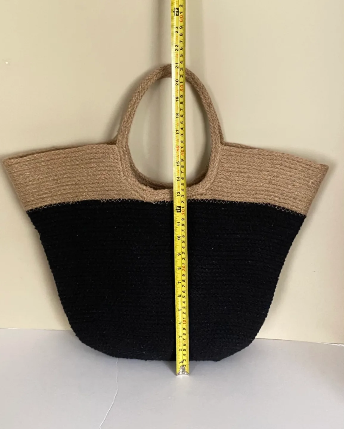 United Colors of Benetton Black and Tan Tote Bag image indicator(4)