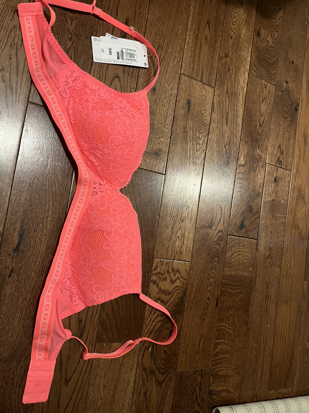 Marks & Spencer Brand New Neon Pink Lace Bralette - Size 34D - photo 2