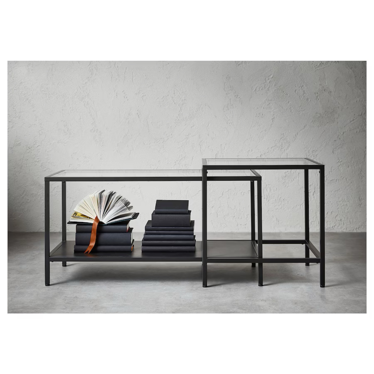 IKEA Nesting Coffee Tables - Glass Top & Black Frame - photo 4