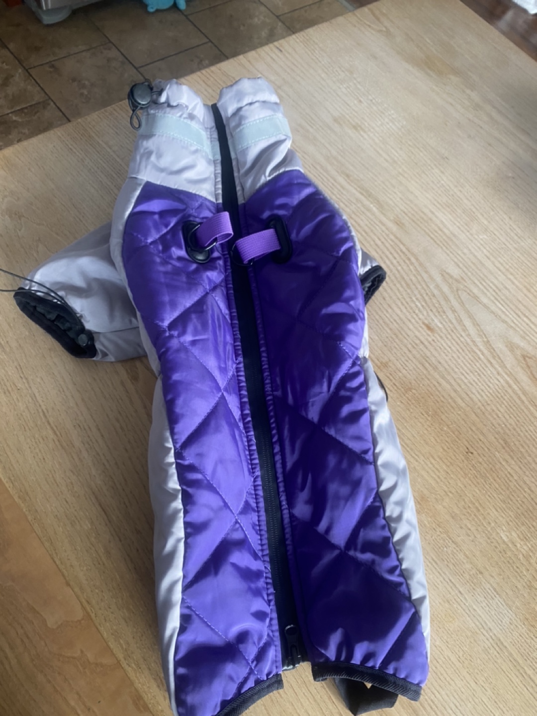 Purple and Grey Dog Coat, Size xl