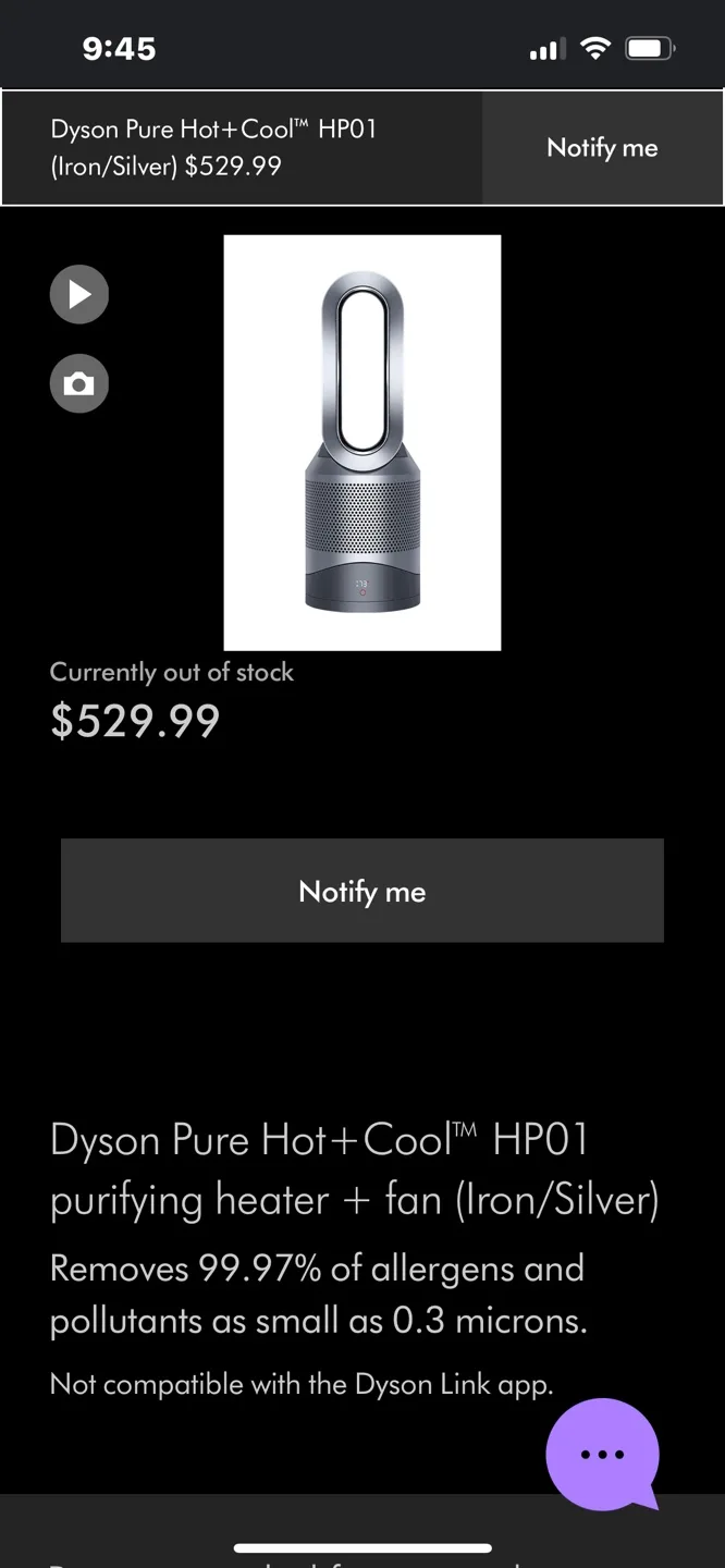 Dyson Pure Cool Purifier HP01 image indicator(7)