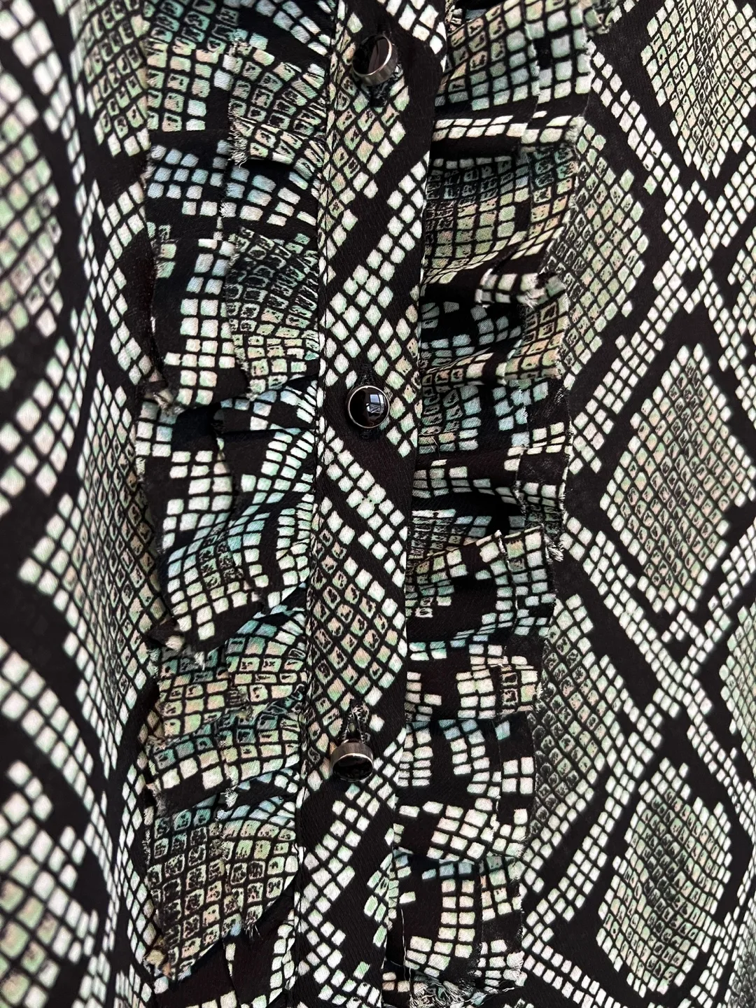 Scotch & Soda Maison Scotch snake/reptile print ruffled blouse image indicator(5)