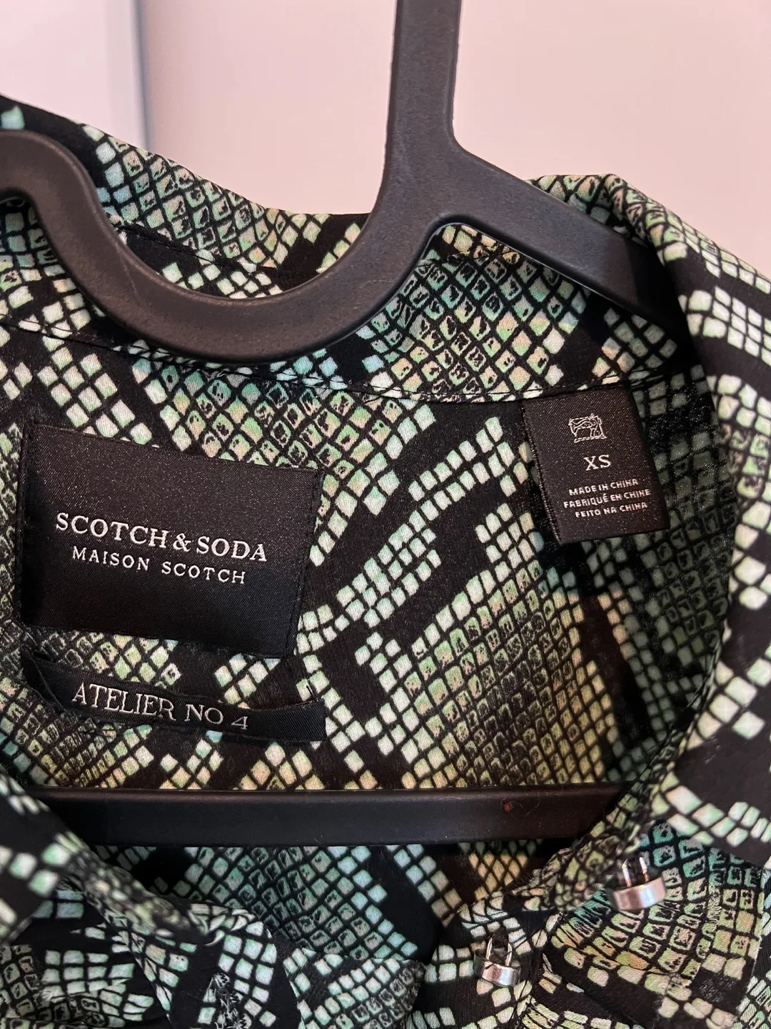 Scotch & Soda Maison Scotch snake/reptile print ruffled blouse image indicator(3)