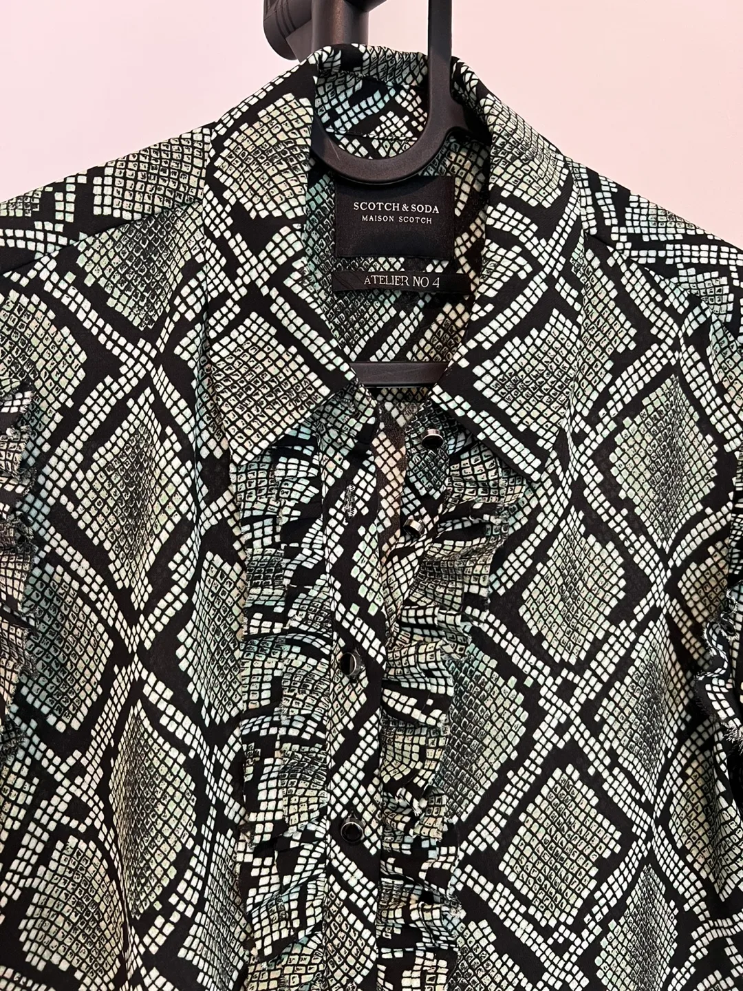 Scotch & Soda Maison Scotch snake/reptile print ruffled blouse image indicator(2)