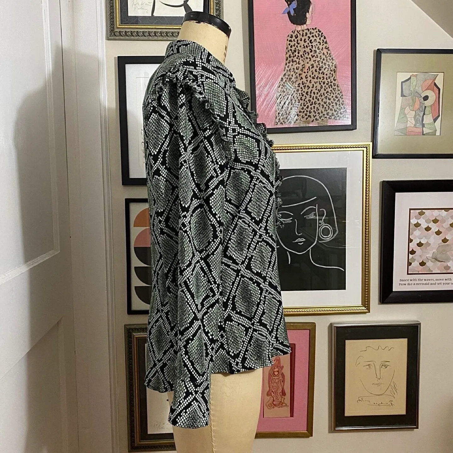 Scotch & Soda Maison Scotch snake/reptile print ruffled blouse image indicator(9)