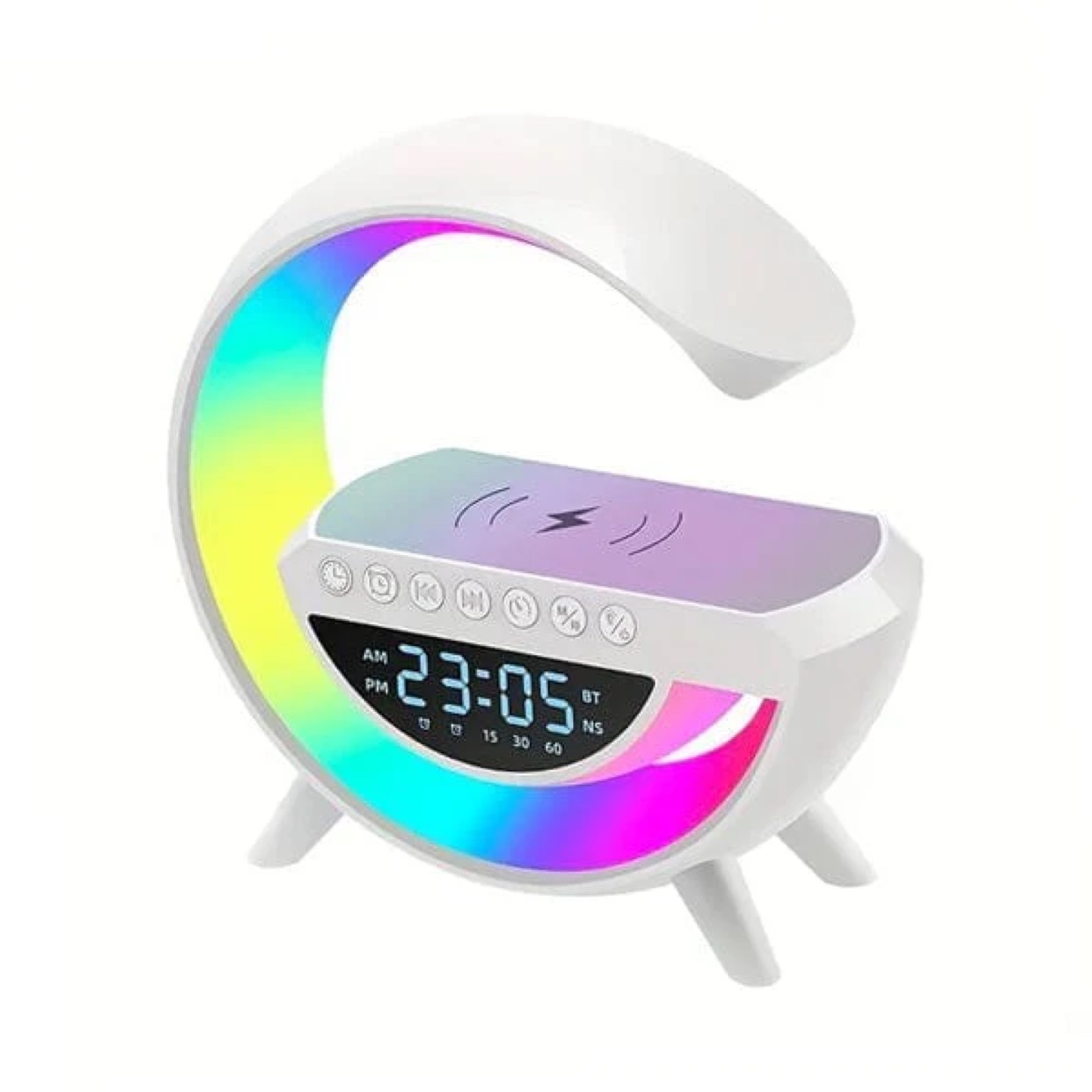Wireless Charging LED Alarm Clock with Bluetooth Speaker