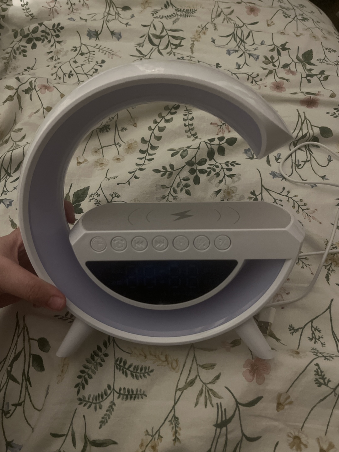 Wireless Charging LED Alarm Clock with Bluetooth Speaker - photo 2