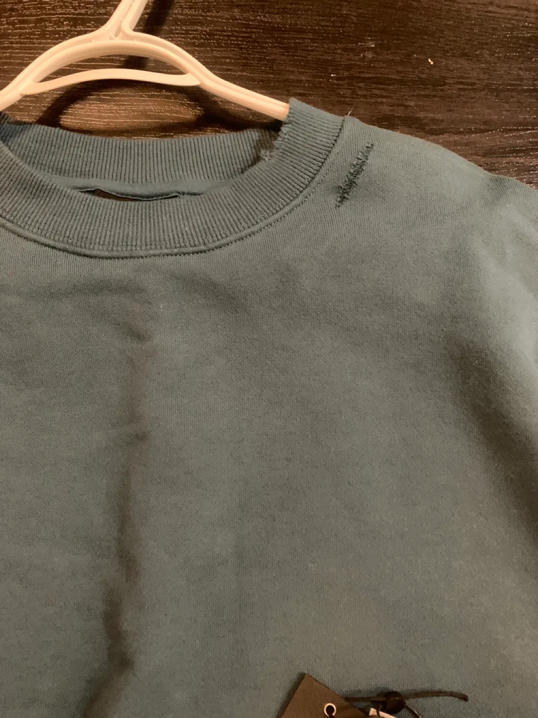 Zane Robe Distressed Crewneck Sweatshirt - Teal - Size XL image indicator(4)