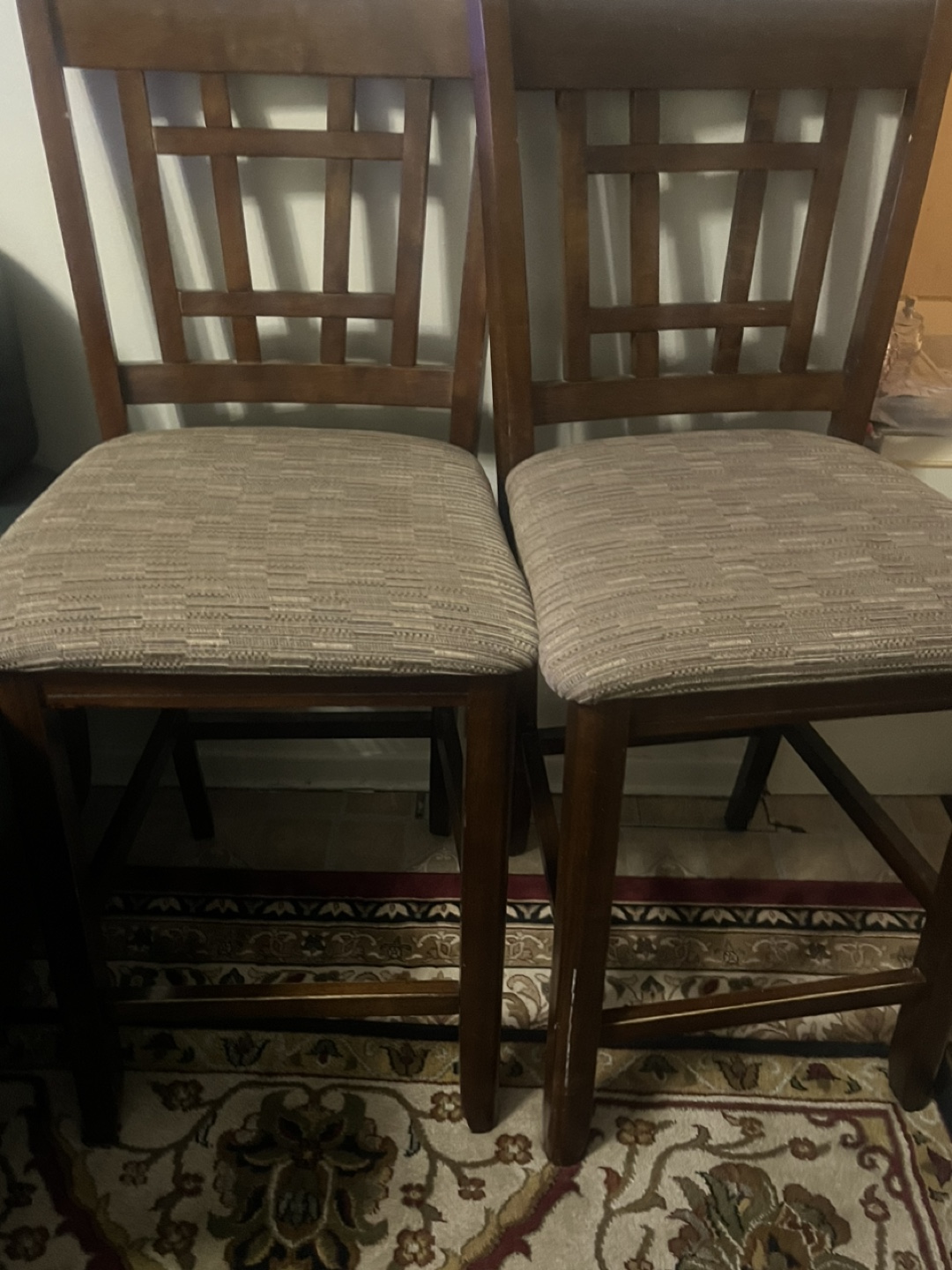 Pair of Brown Wooden for all 40 Counter Height Chairs