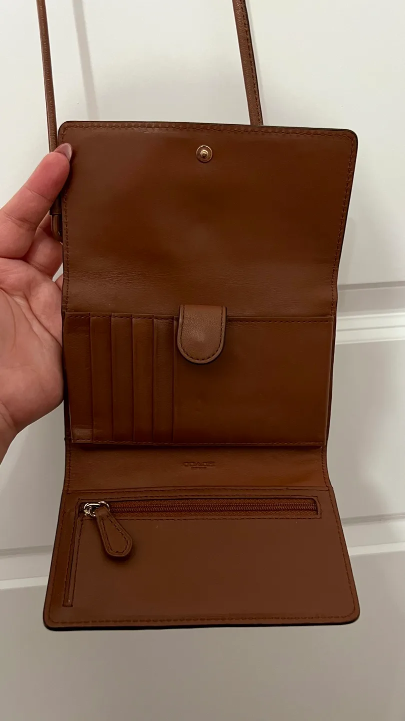 Coach Brown Leather Wallet on Strap image indicator(4)
