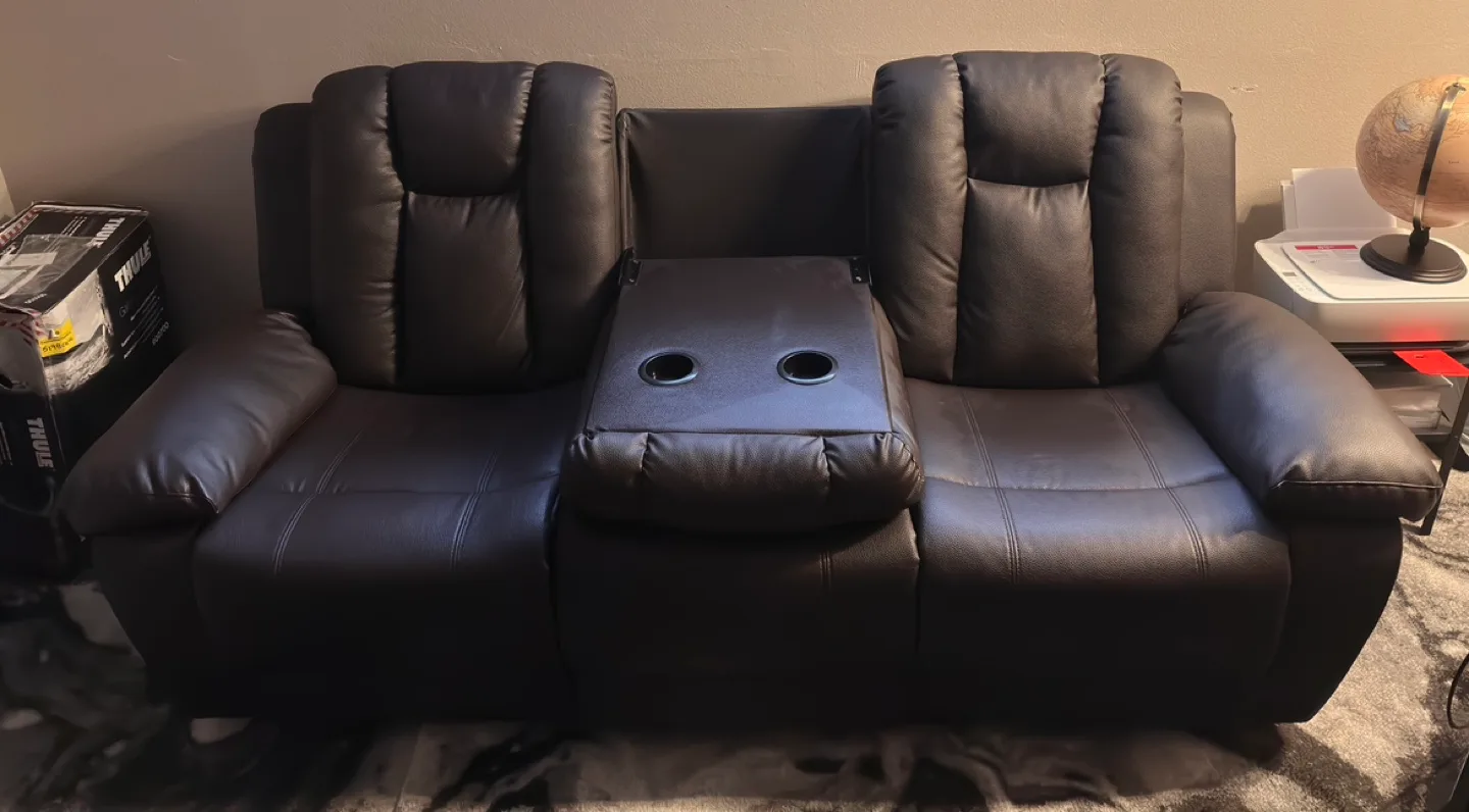 Brown Leather Recliner Sofa image indicator(3)