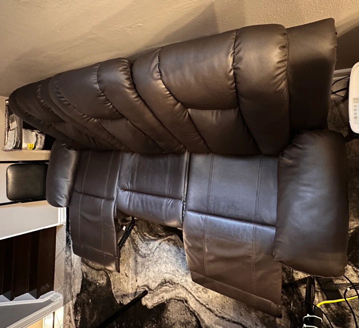 Brown Leather Recliner Sofa image indicator(2)