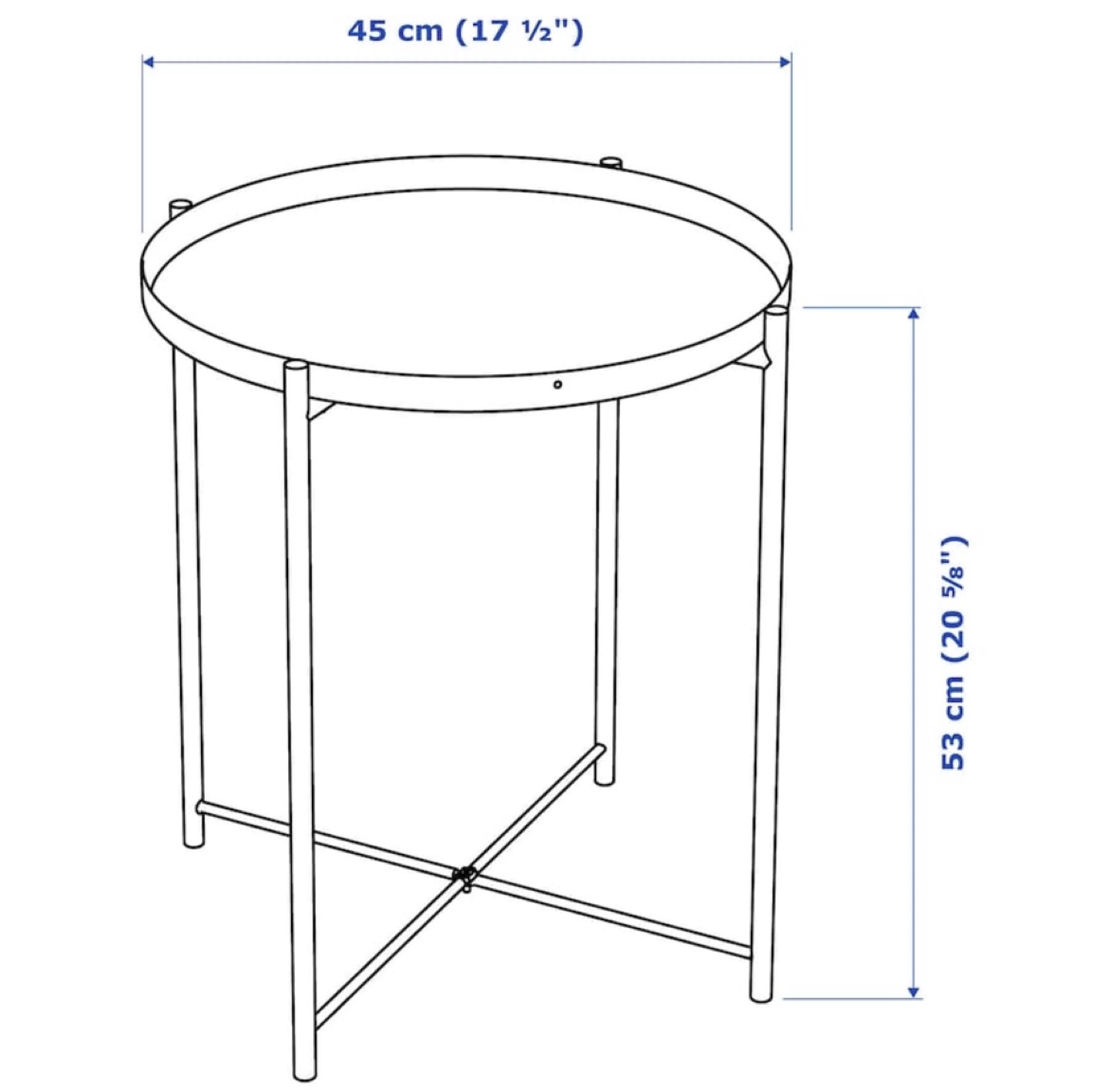 Dark Blue Metal Side Table - photo 3