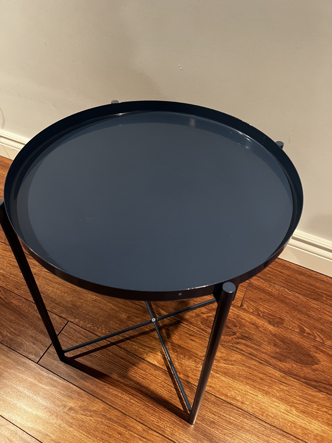 Dark Blue Metal Side Table - photo 2