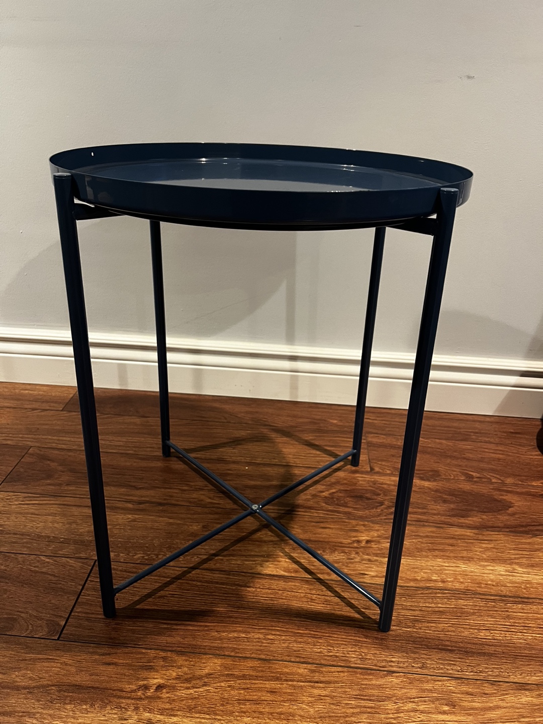 Dark Blue Metal Side Table