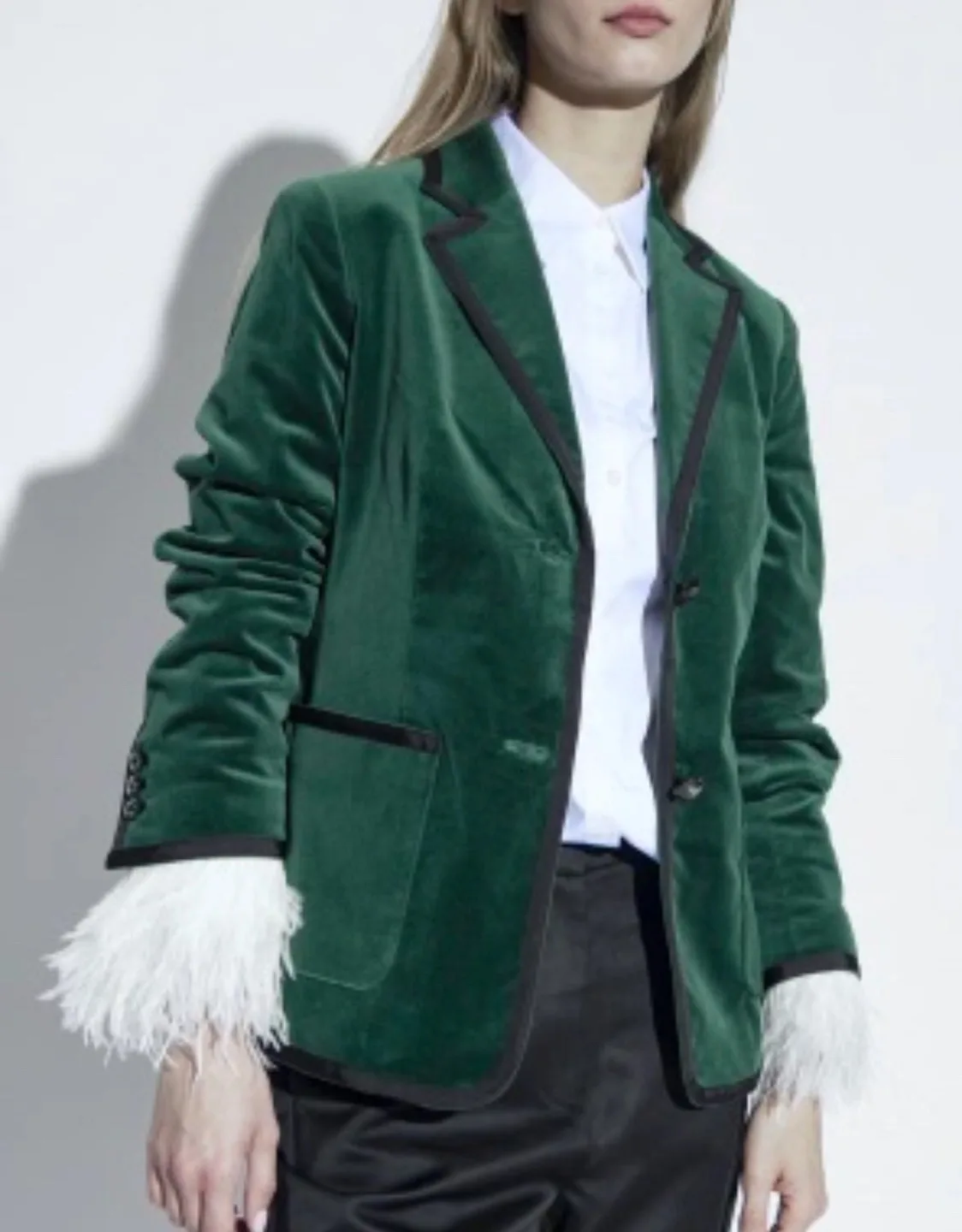 Kate Spade Green Velvet Blazer image indicator(3)