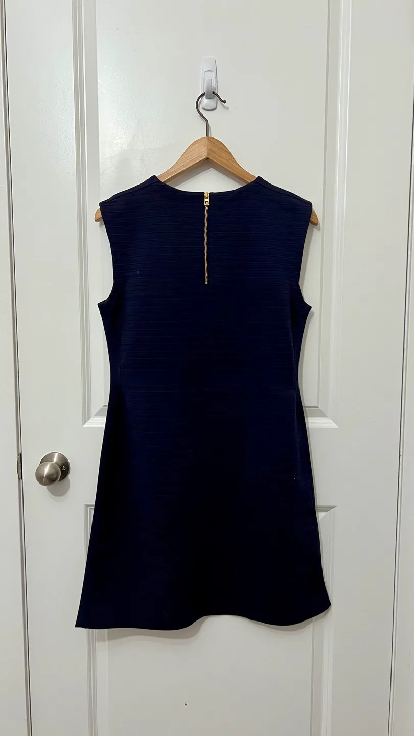 Tory Burch Navy Blue Sleeveless Shift Dress image indicator(2)