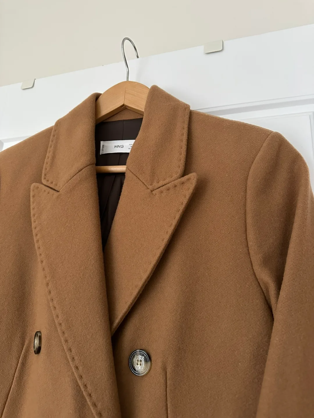 Mango camel double-breasted wool-blend coat image indicator(3)