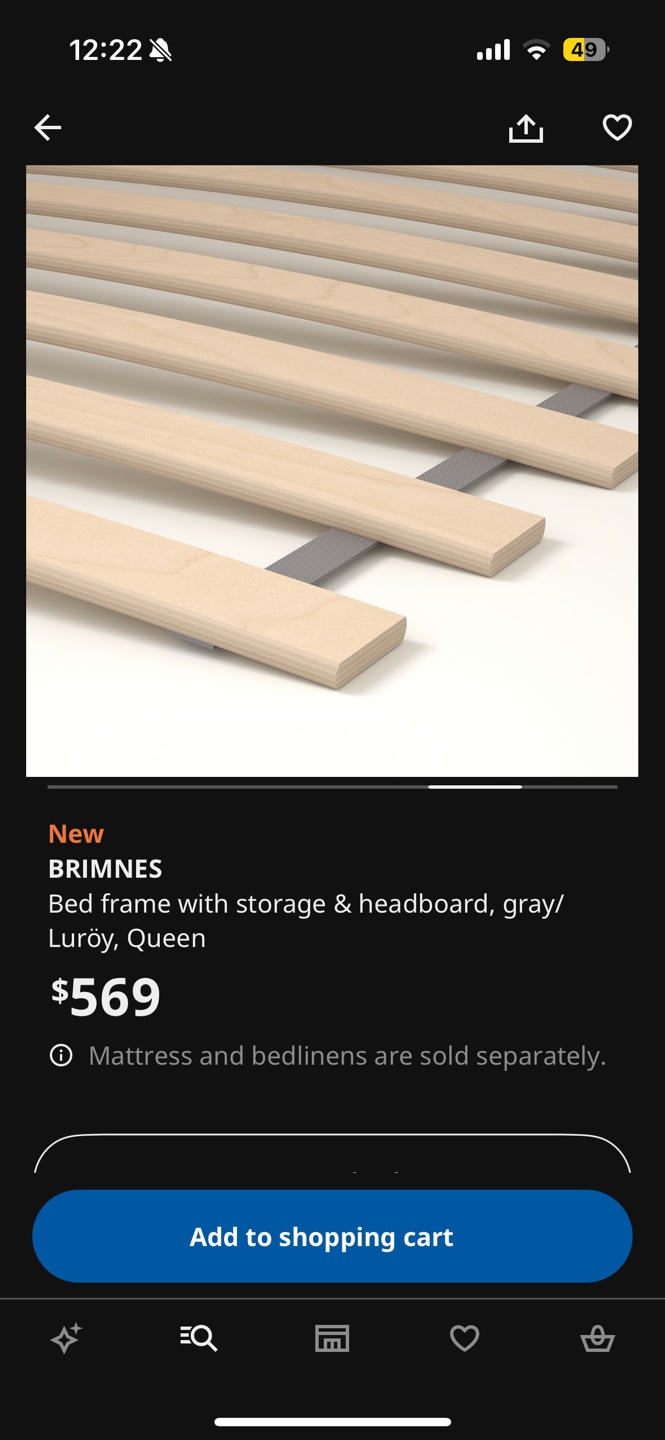 IKEA BRIMNES Queen Bed Frame with Headboard and Storage - photo 4