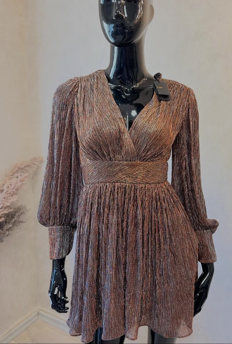 MAJE Metallic Mini Dress XS/34