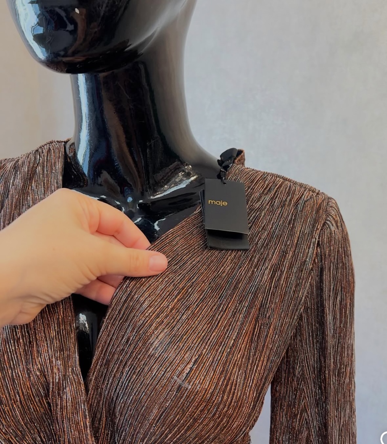 MAJE Metallic Mini Dress XS/34 - photo 2