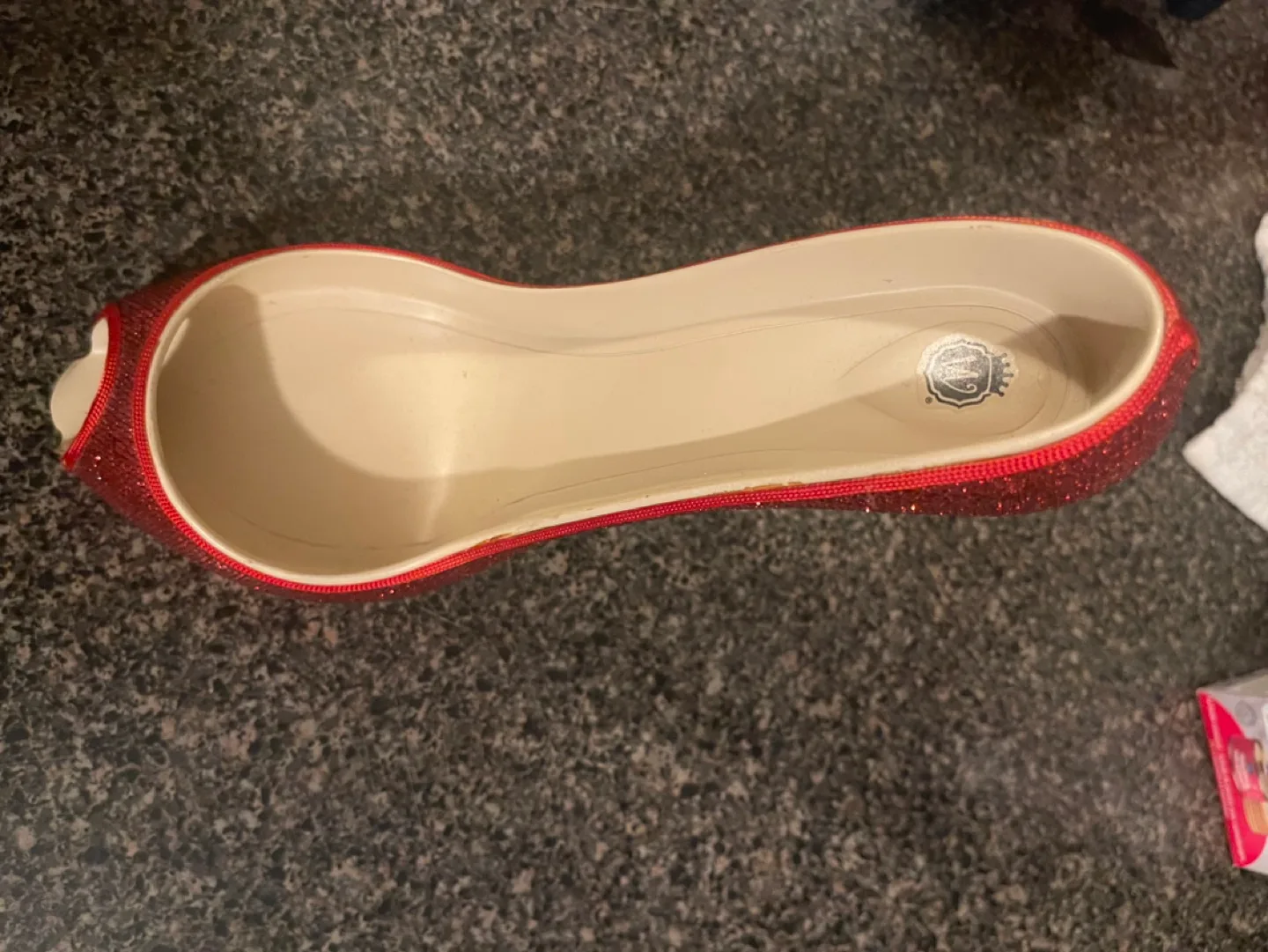 Red Glitter High Heel Shoe Wine bottle holder image indicator(4)