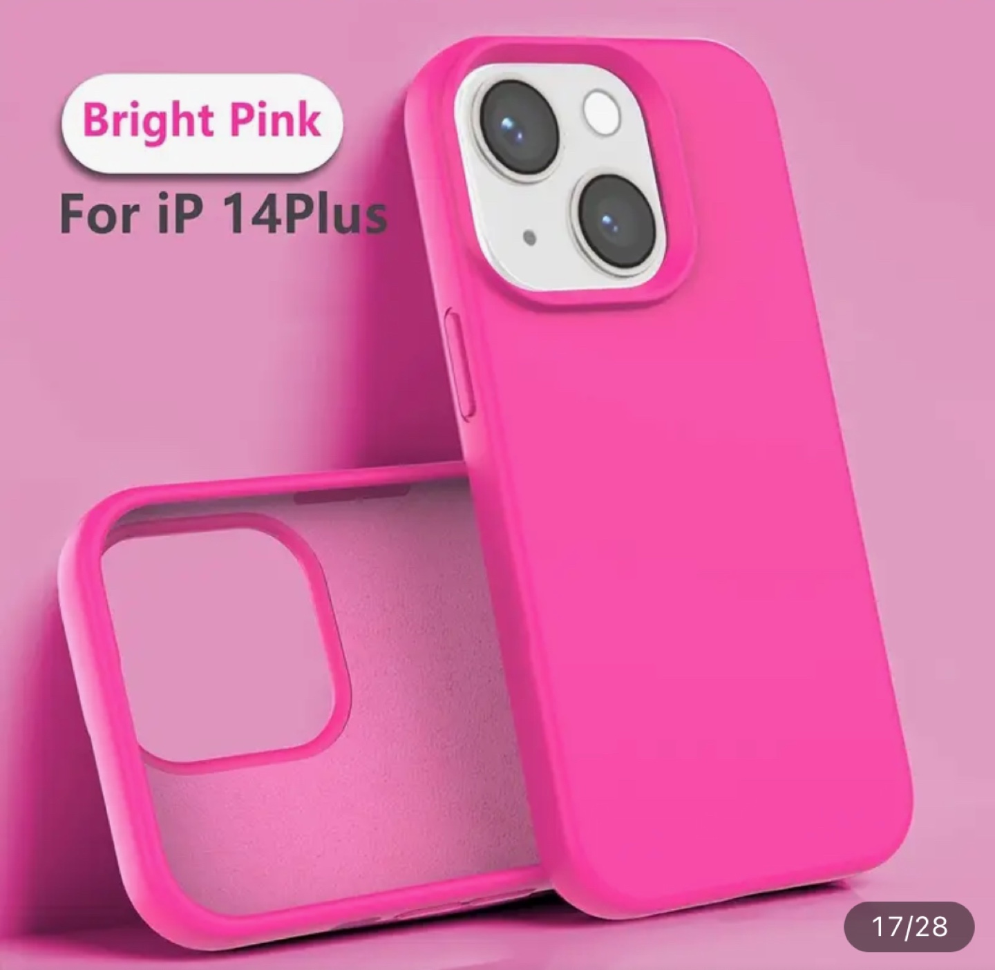 Bright Pink iPhone 14 Plus Silicone Case